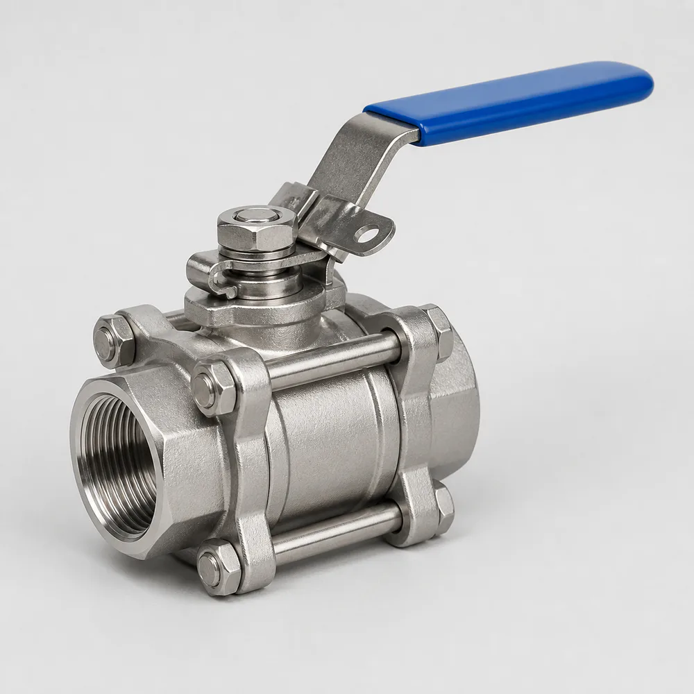 Representative rendering of Three-piece threaded ball valve